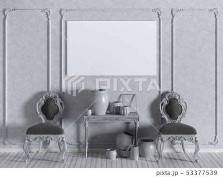 mockup poster in the interior of classic styler. 53377539