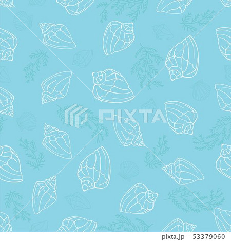 Seashell seamless pattern. Scallop vector background. Seashell seamless pattern. Scallop vector background. 53379060