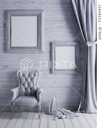 mock up poster frame in retro and art deco 53384947