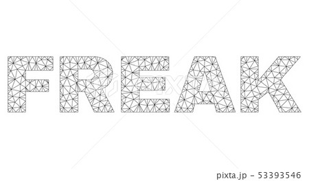 Polygonal Carcass FREAK Text Label Polygonal Carcass FREAK Text Label 53393546