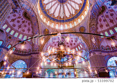 Interior of the Sultanahmet Mosque in Istanbul, 53399702