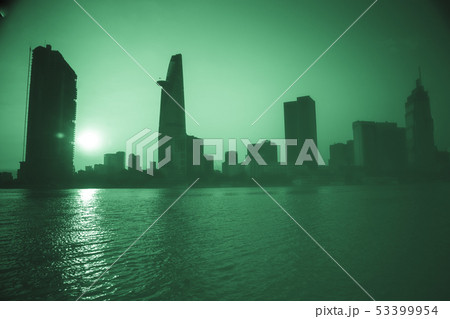 Panorama of Ho Chi Minh viewed over Saigon river Panorama of Ho Chi Minh viewed over Saigon river 53399954