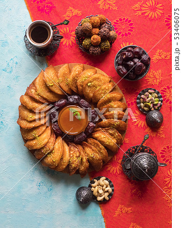 Arabic sweets. Cookies of El Fitr Islamic Feast.  53406075