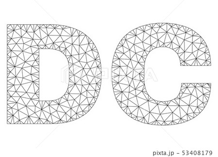 Polygonal Wire Frame DC Text Tag Polygonal Wire Frame DC Text Tag 53408179