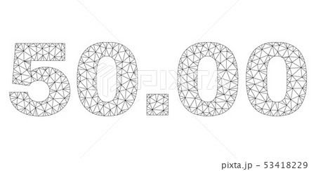Polygonal Wire Frame 50.00 Text Tag 53418229