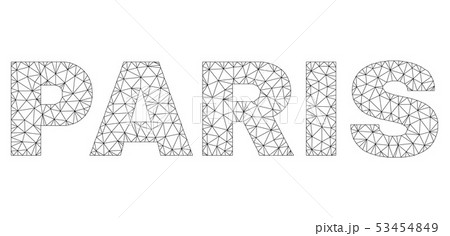 Polygonal Wire Frame PARIS Text Tag Polygonal Wire Frame PARIS Text Tag 53454849