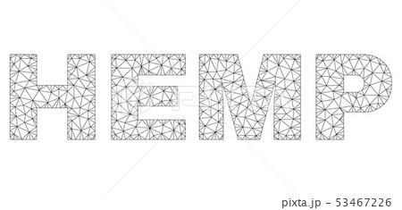Polygonal Wire Frame HEMP Text Tag 53467226