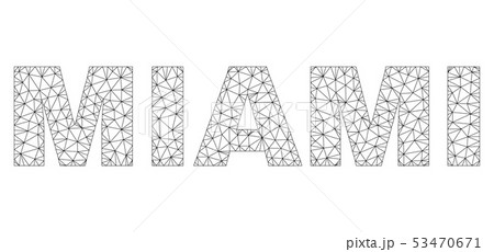 Polygonal Network MIAMI Text Tag Polygonal Network MIAMI Text Tag 53470671