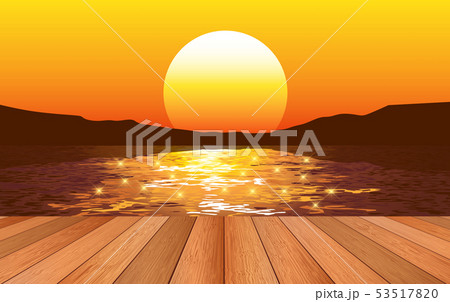 sun on wooden floor at the river in the morning sun on wooden floor at the river in the morning 53517820