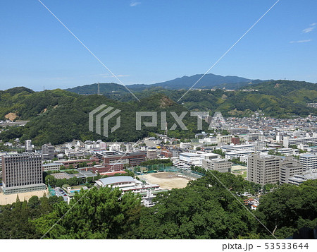 松山城の大天守からの眺め（北東側　松山大学・愛媛大学方向） 53533644