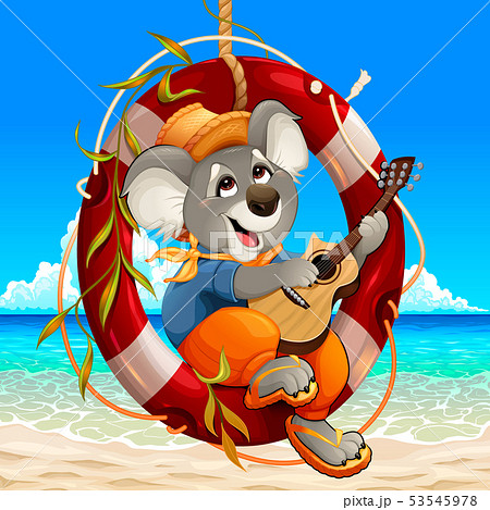 Koala is playing the guitar on the beach Koala is playing the guitar on the beach 53545978
