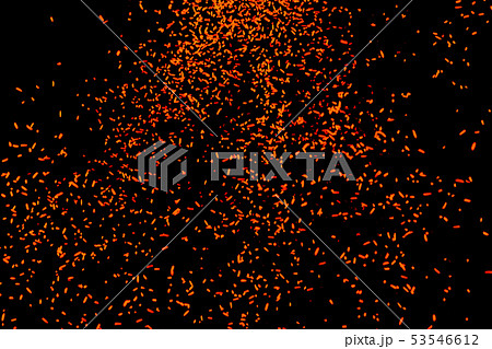 Random flying red orange color particles isolated 53546612