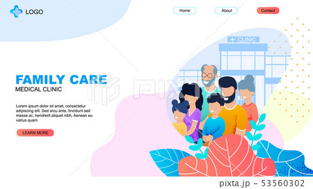 Medical Clinic Landing Page with Family Care Title 53560302