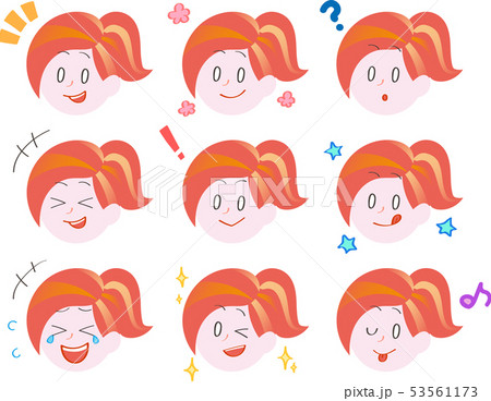 女性　表情セット 53561173