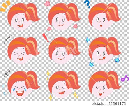 女性　表情セット 53561173