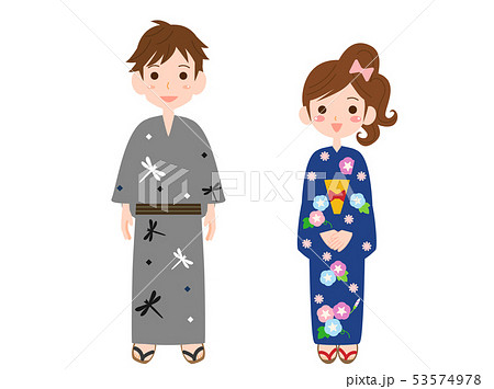 浴衣3 男性 女性 男女のイラスト素材 浴衣3 男性 女性 男女のイラスト素材