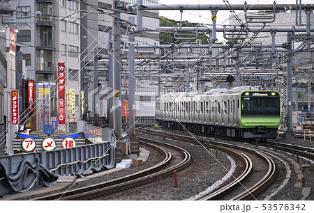 日本の東京都市景観　御徒町からアメ横や山手線などを望む 53576342