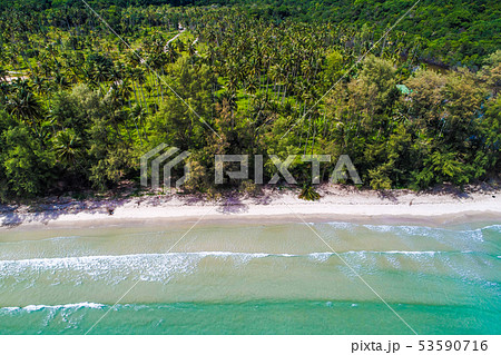 Aerial view tropical seascape tranquil beach Aerial view tropical seascape tranquil beach 53590716