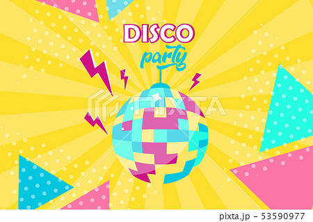 Disco ball icon. Disco party poster Disco ball icon. Disco party poster 53590977