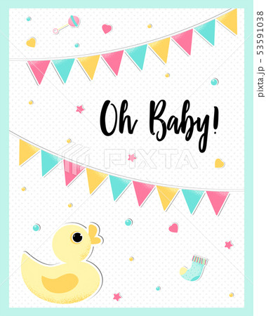 Vector poster of a cute baby duck. 53591038