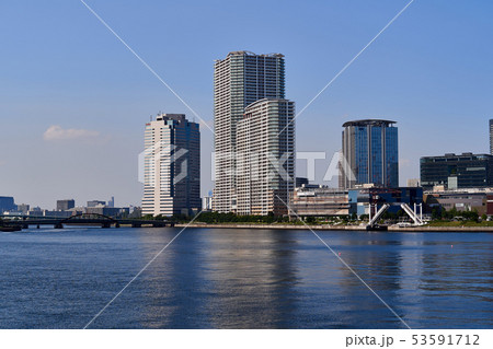 都市風景 東京 豊洲 ウォーターフロント 都市風景 東京 豊洲 ウォーターフロント 53591712