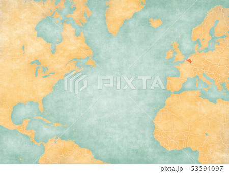 Map of North Atlantic Ocean - Belgium 53594097