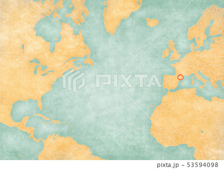 Map of North Atlantic Ocean - Andorra 53594098