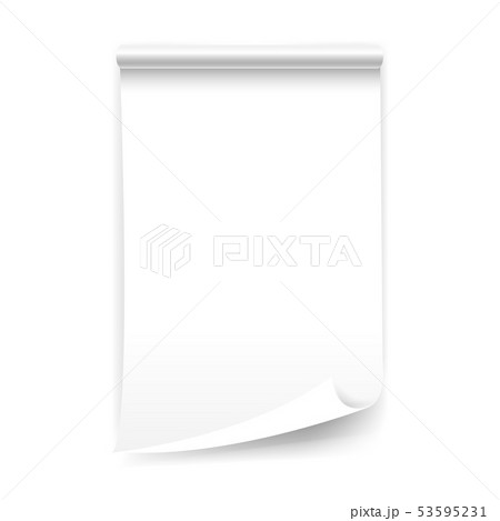 White Blank Sheet Of Curled Paper Isolated White Blank Sheet Of Curled Paper Isolated 53595231