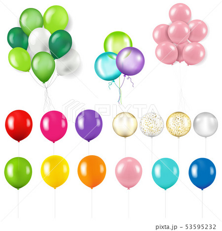 Colorful Balloon Set Isolated Transparent Colorful Balloon Set Isolated Transparent 53595232