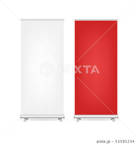 Two Roll Up Banners Set Isolated 53595234