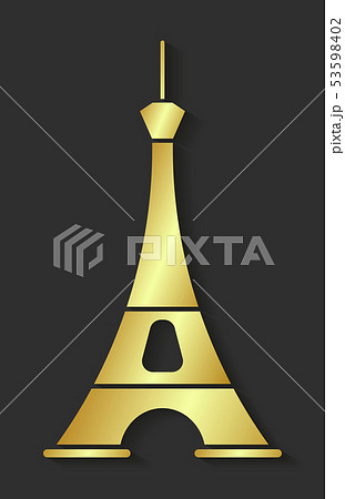 Golden Eiffel Tower. Design Element For Maps, Golden Eiffel Tower. Design Element For Maps, 53598402