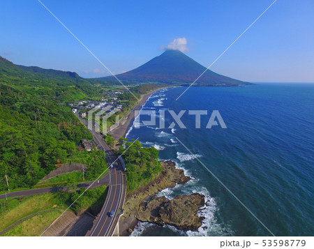 瀬平公園の海岸線の空撮 53598779