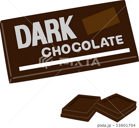 板状のダークチョコレートのパッケージのイラスト素材
