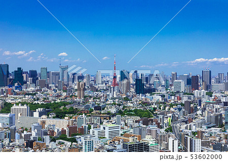 (東京都-都市風景)高層ビルラウンジから望む芝方面の風景６ 53602000