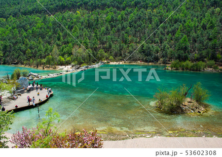 Blue moon Valley; Baishui River landscape and Jade Blue moon Valley; Baishui River landscape and Jade 53602308