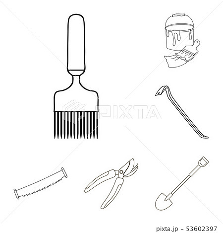 Isolated object of tool and construction symbol. Collection of tool and carpentry stock vector 53602397