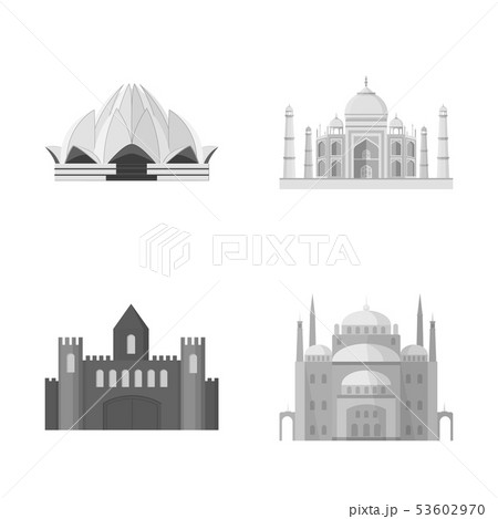 Vector design of  and town  icon. Set of  and house stock symbol for web. 53602970