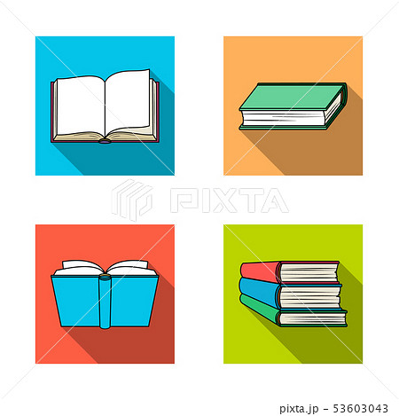 Isolated object of library and textbook symbol. Collection of library and school stock symbol for 53603043