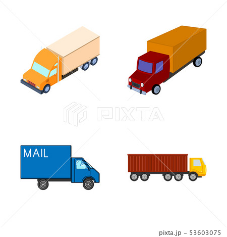 Isolated object of truck and shipping logo. Set of truck and container vector icon for stock. Isolated object of truck and shipping logo. Set of truck and container vector icon for stock. 53603075