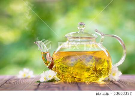 teapot of jasmine tea 53603357