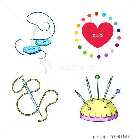 Isolated object of pin and sewing symbol. Set of pin and sketch stock vector illustration. Isolated object of pin and sewing symbol. Set of pin and sketch stock vector illustration. 53603648