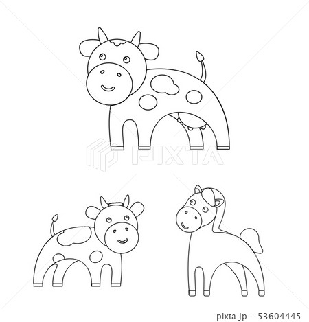 Vector design of animal and habitat icon. Set of animal and farm vector icon for stock. 53604445