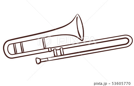Trombone Hand Painted Style Stock Illustration