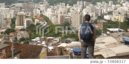 Rio de Janeiro downtown and favela 53606317