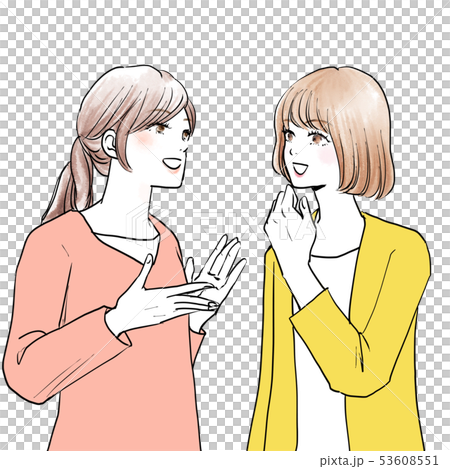 女性 会話 2人のイラスト素材