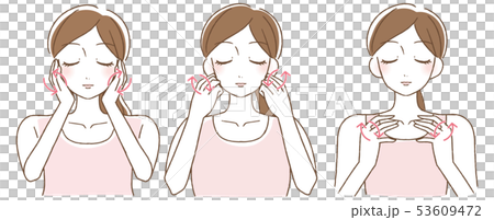 做面孔按摩的婦女 做面孔按摩的婦女 53609472