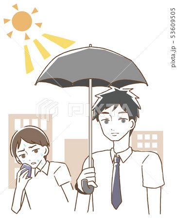 日傘をさす男性 イラスト 日傘をさす男性 イラスト 53609505