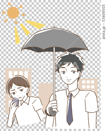 日傘をさす男性 イラスト 日傘をさす男性 イラスト 53609505