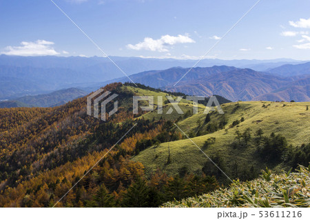 紅葉の富士見台高原 岐阜県中津川市 長野県阿智村の写真素材