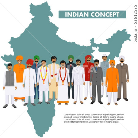 Family and social concept. Group indian young and adult people standing together in different 53612535